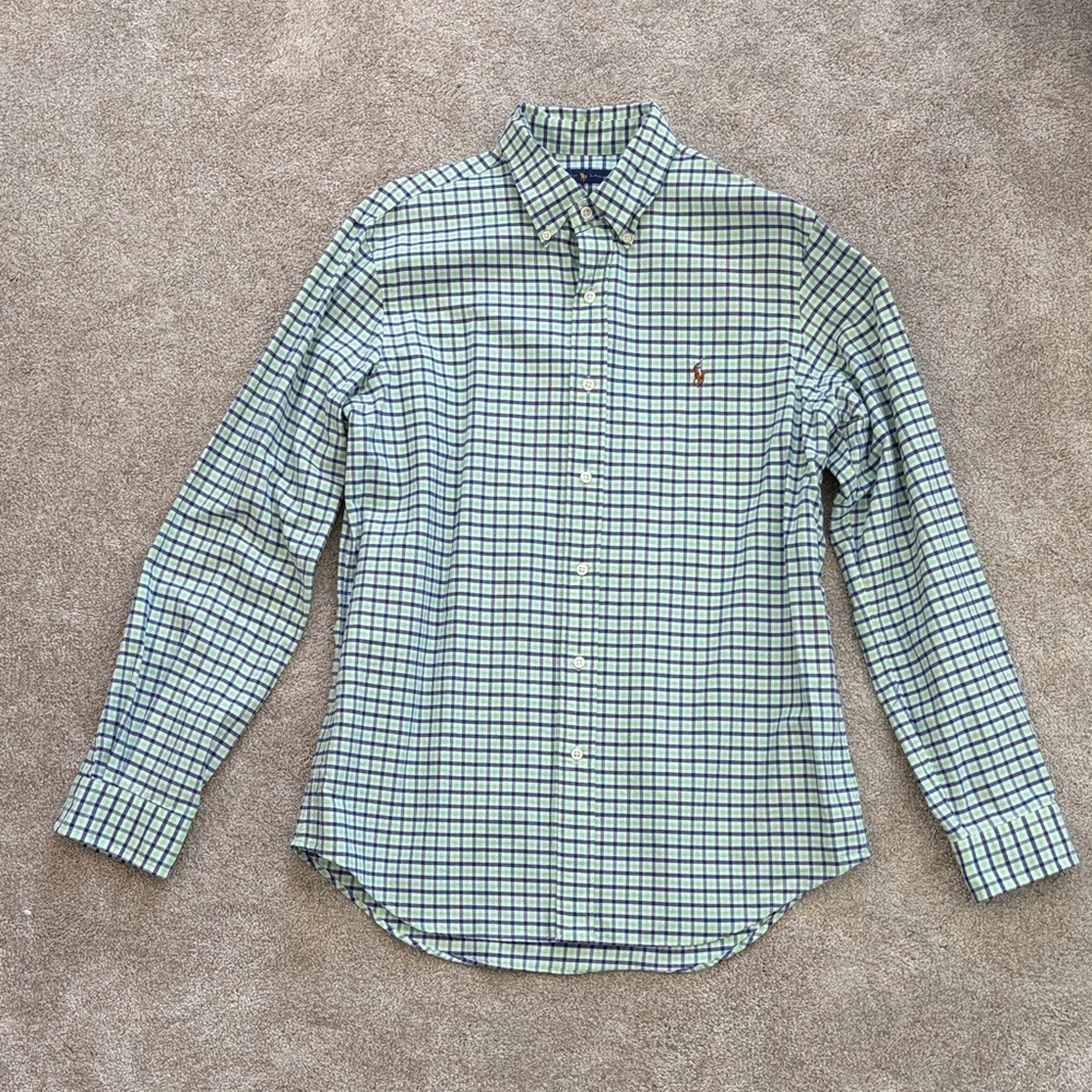 Polo by Ralph Lauren Blue and White Checkered Men's Shirt